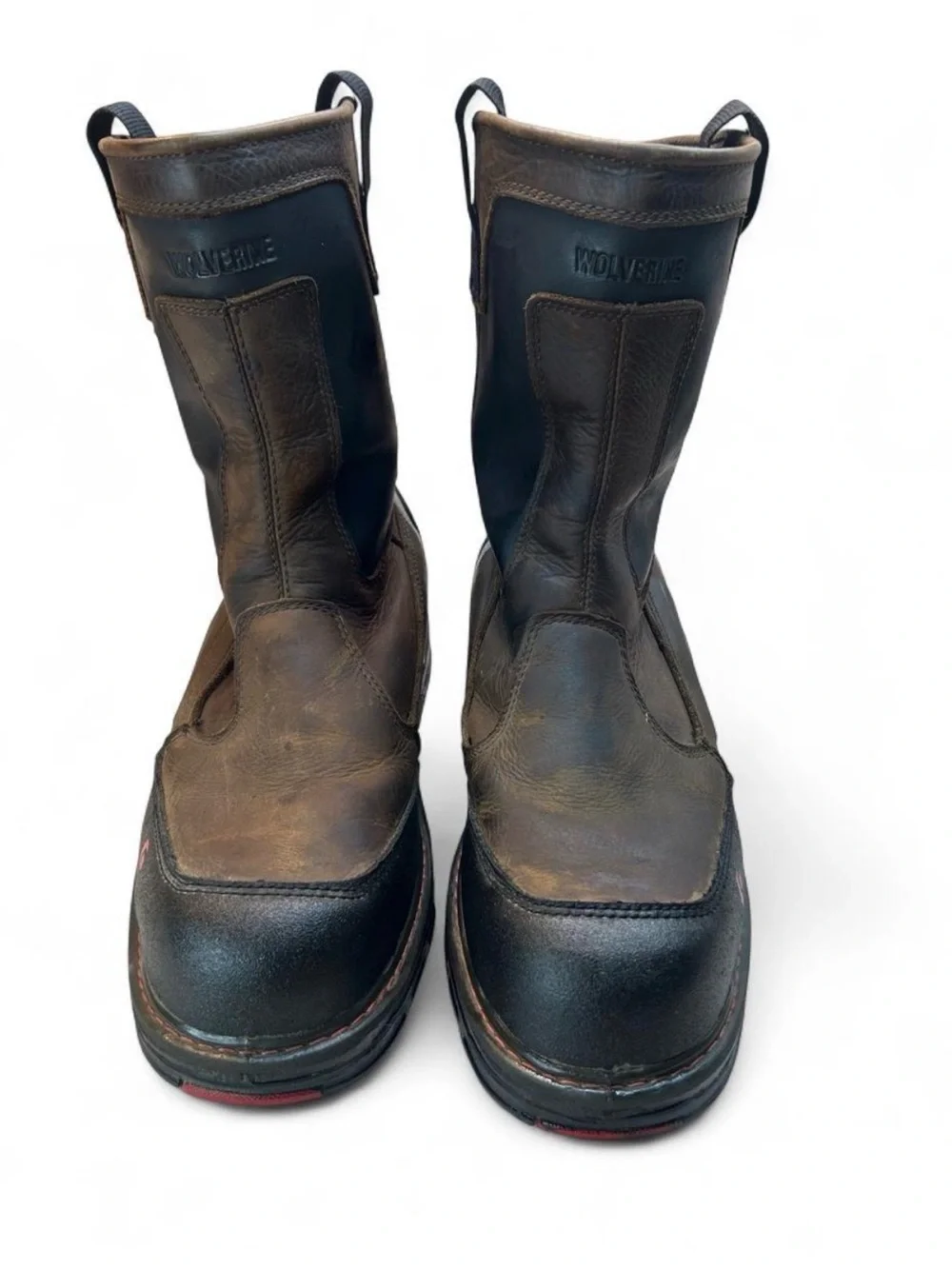 Wolverine Men's Dark Brown Leather Pull-On Work Boots